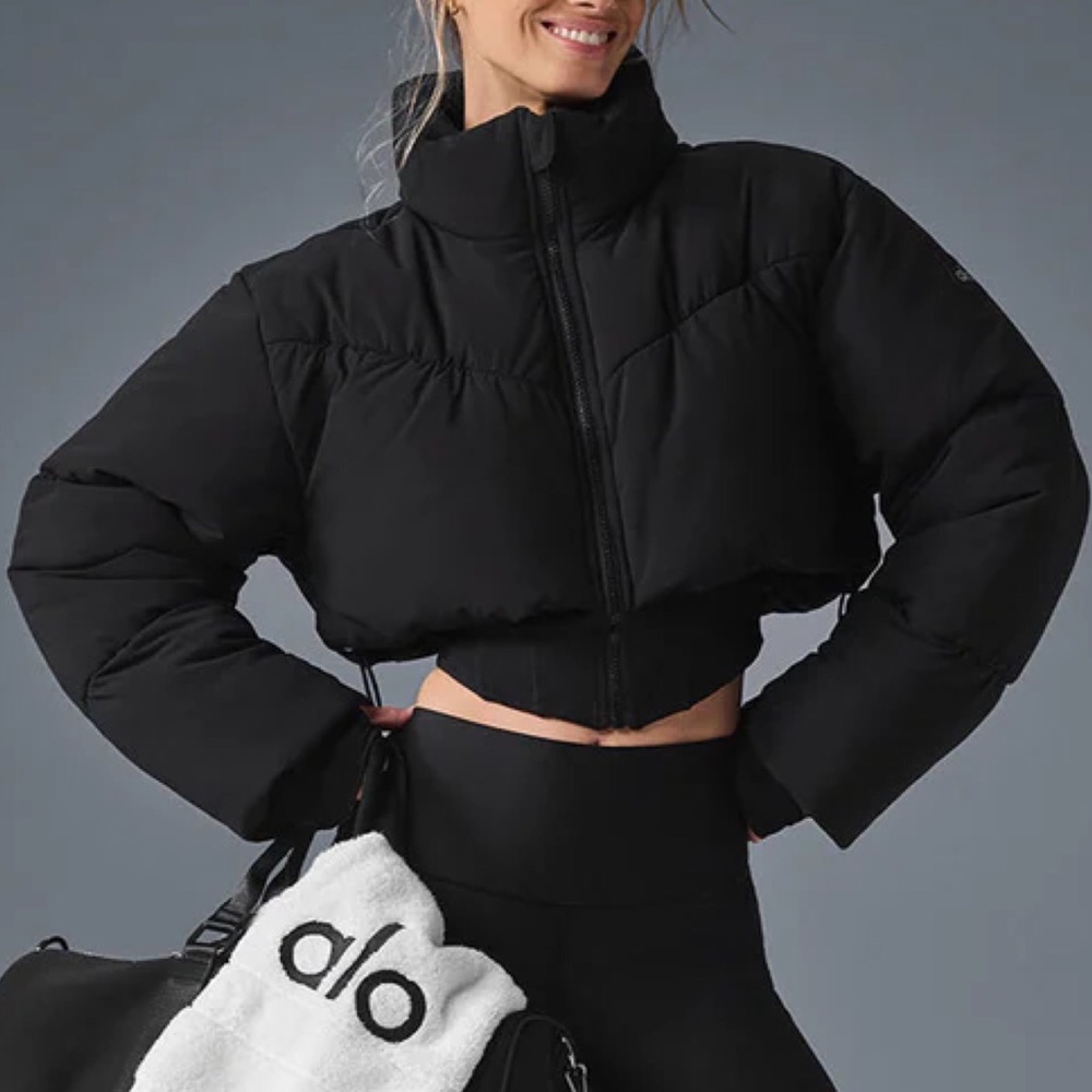 Alo Yoga Main Act Corset Puffer Black S